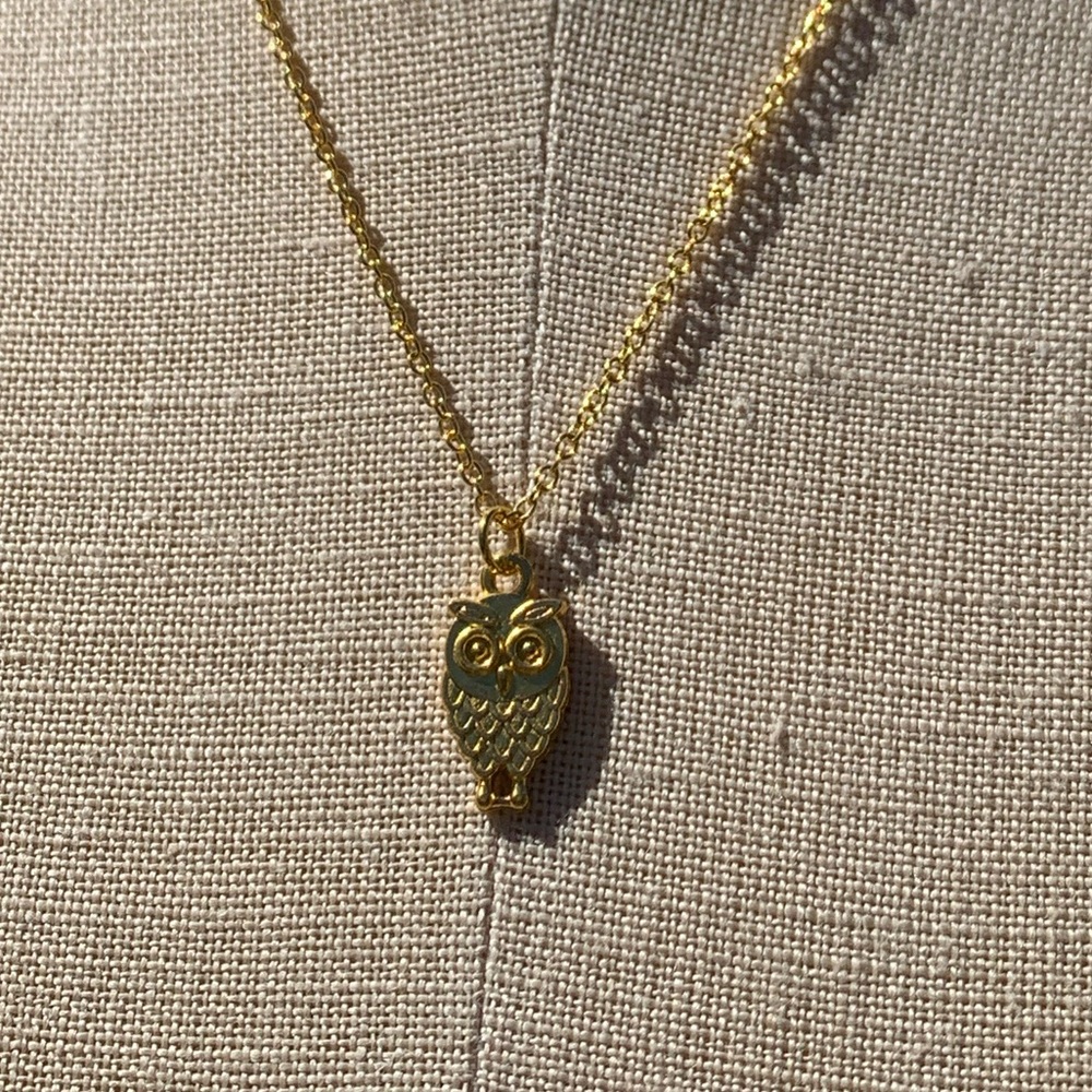 NWT Sterling Silver Plated Chain & Alloy Owl Charm Necklace - Picture 8 of 11
